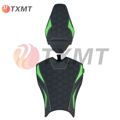 Motorcycle cushion — comfortable seat cushions, breathable seat covers - front-and-rear-seat-cushions-honeycomb-style-green-original-seat-height