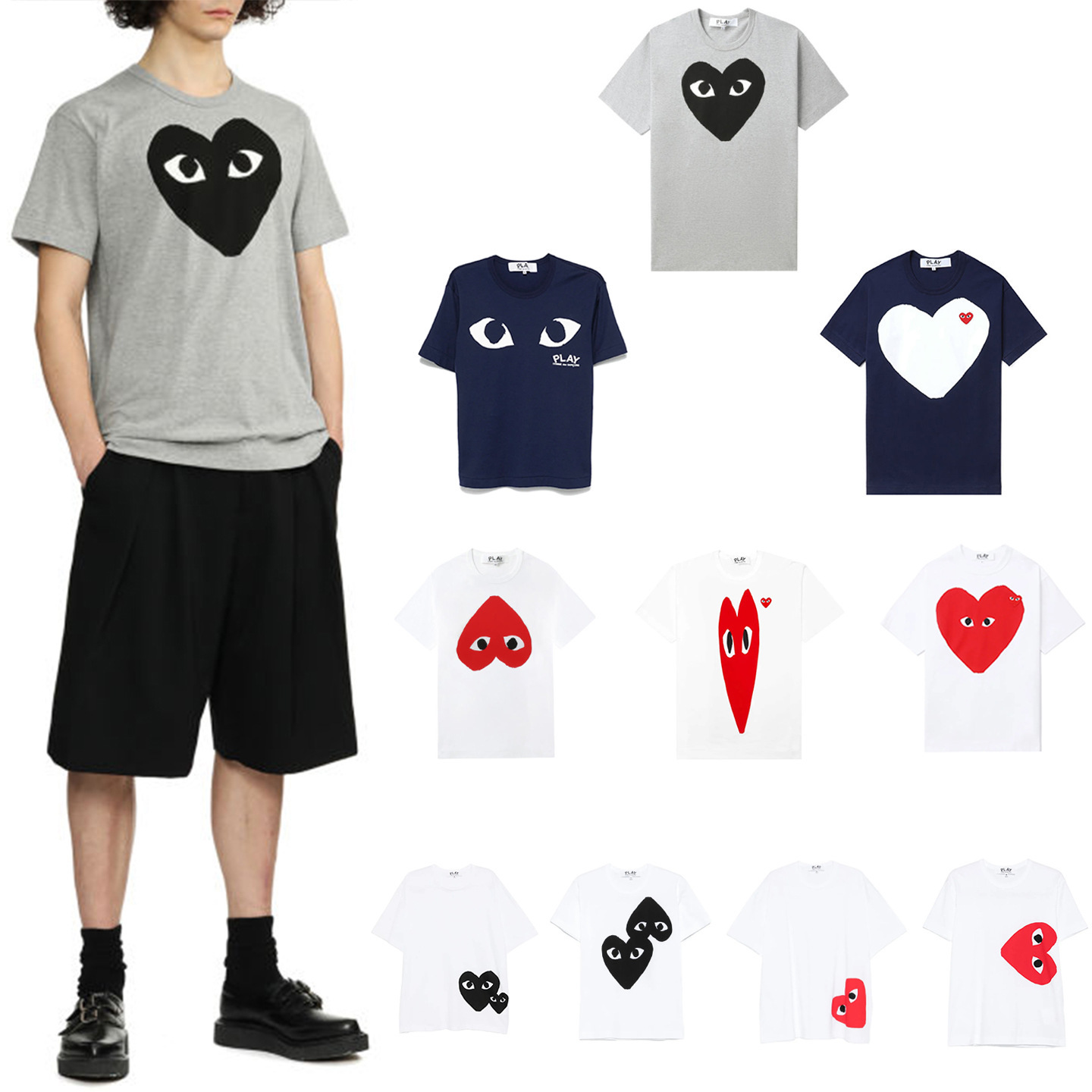 Japanese cotton summer T-shirt for men and women with a round collar