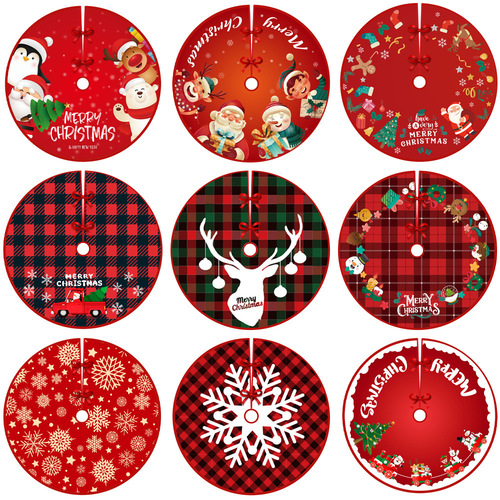 Love in Hong Kong  cross-border new Christmas tree skirt creative and exquisite printed tree bottom decoration tree skirt Christmas decorations