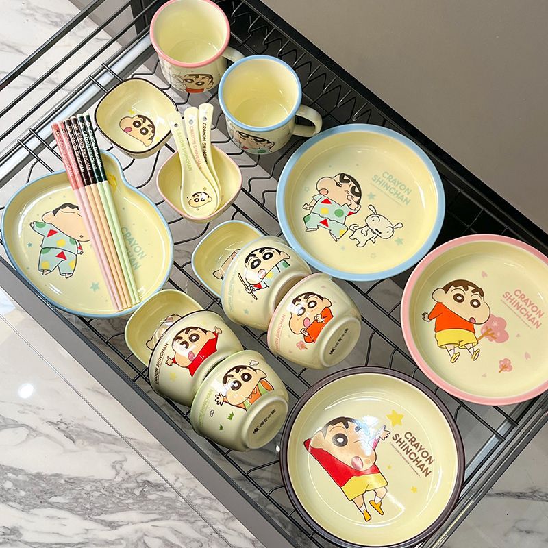 Crayón pequeño nuevo nuevo tazón de cerámica encantador conjunto de platos caseros tazón de sopa de arroz guapo regalo