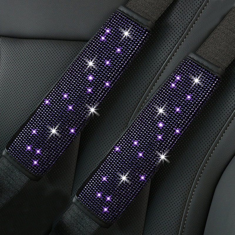 Cross-Border Foreign Trade Goddess Dazzling Diamond-Studded Rhinestone Full Diamond Car Seat Belt Shoulder Pad Glitter Stickers