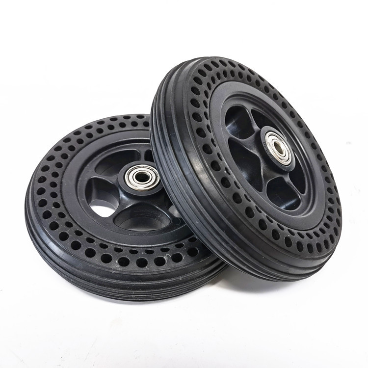 6x1 1/4 wheelchair front wheel, Sida Mengtu wheelchair 6-inch inflatable front small wheel, honeycomb solid tire, whole wheel