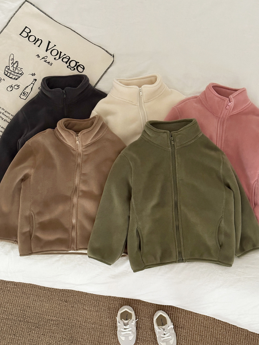 Chaquetas de Forro Polar para Niños y Niñas, Otoño e Invierno, Chaquetas Infantiles Cálidas, Gruesas y Casuales con Forro Polar, Venta al por Mayor