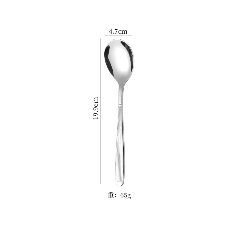 クロスボーダー新品304ストライプステンレスローマ柱食器鏡面ナイフフォーク洋食ステーキスプーンフォークセット|undefined