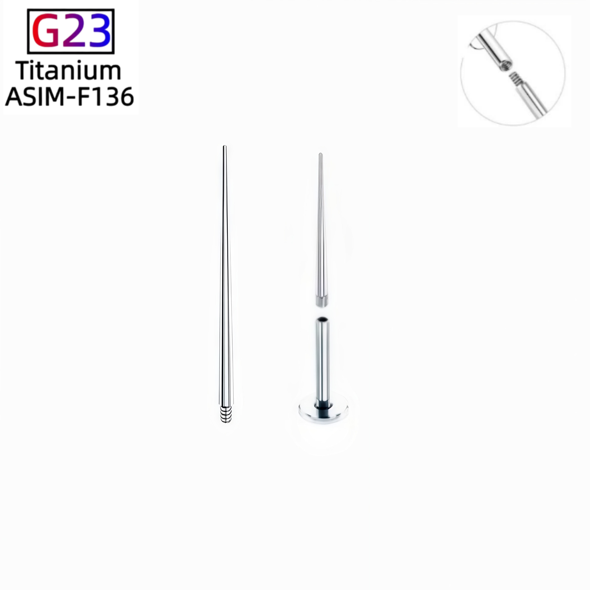 Pointed titanium steel lip stud product view