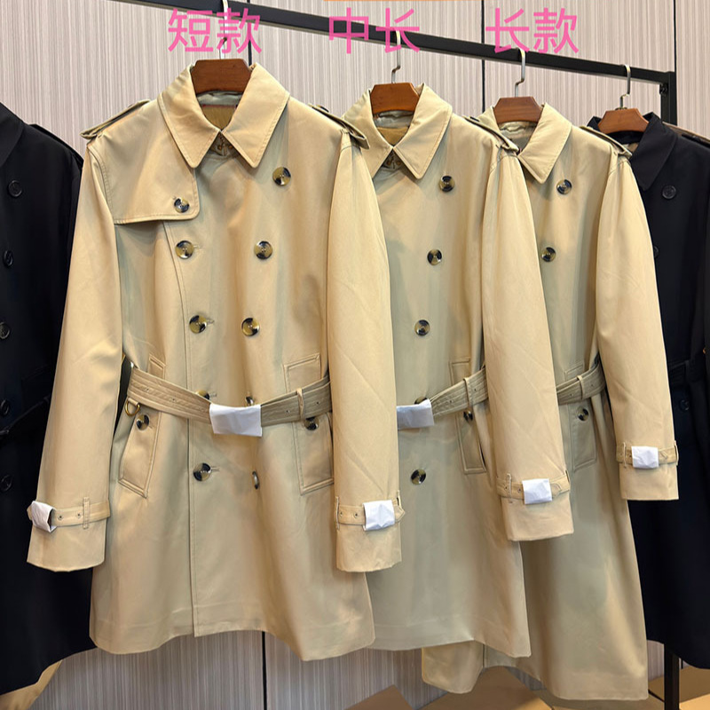 대외 무역 유럽 BBR 하이 버전 Gabardine Kensington 남자 중형 롱 코트 BUR 첼시 코트