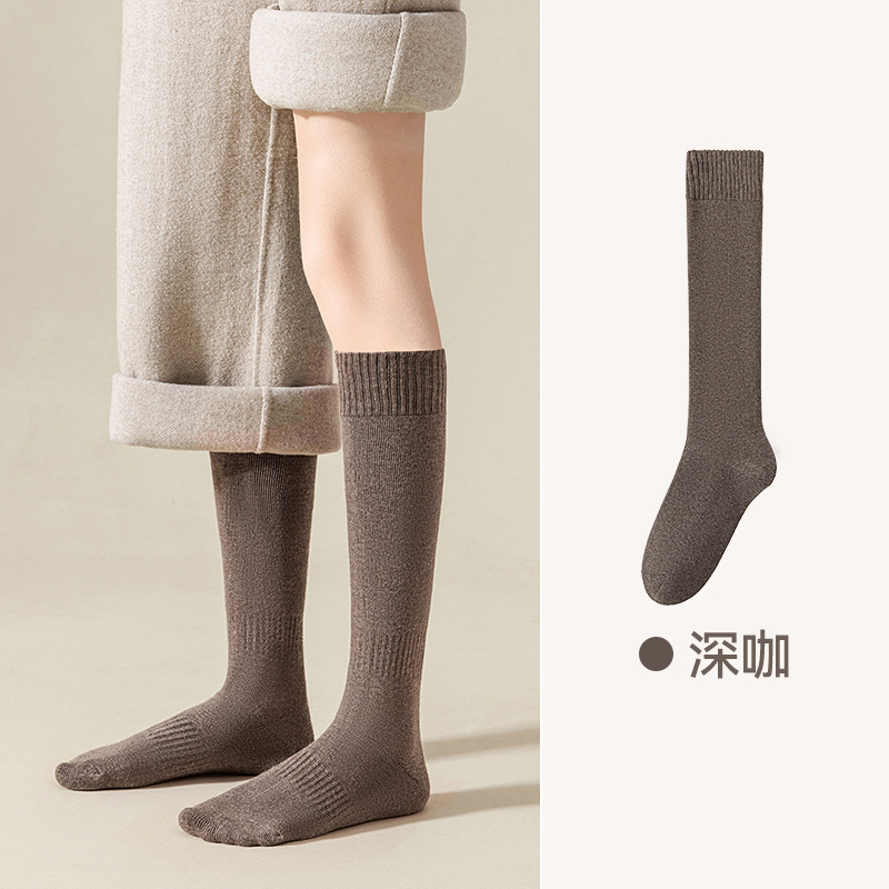 Calcetines de pantorrilla, calcetines de anillo de invierno y otoño, calcetines de pierna más gruesas, calcetines de pierna calientes, calcetines de rodilla antideslizantes, calcetines de rodilla delgadas