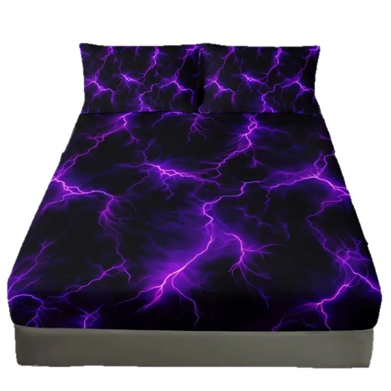 TEMU / JIT abrasión cama Kits Lightning HD impresión digital fuente de ropa de cama fabricantes para determinar la imagen