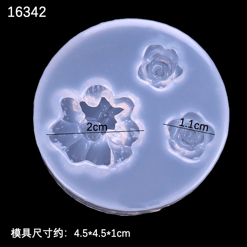 Espejo DIY cristal epoxi flor molde de silicona Rosa girasol Decoración Accesorios