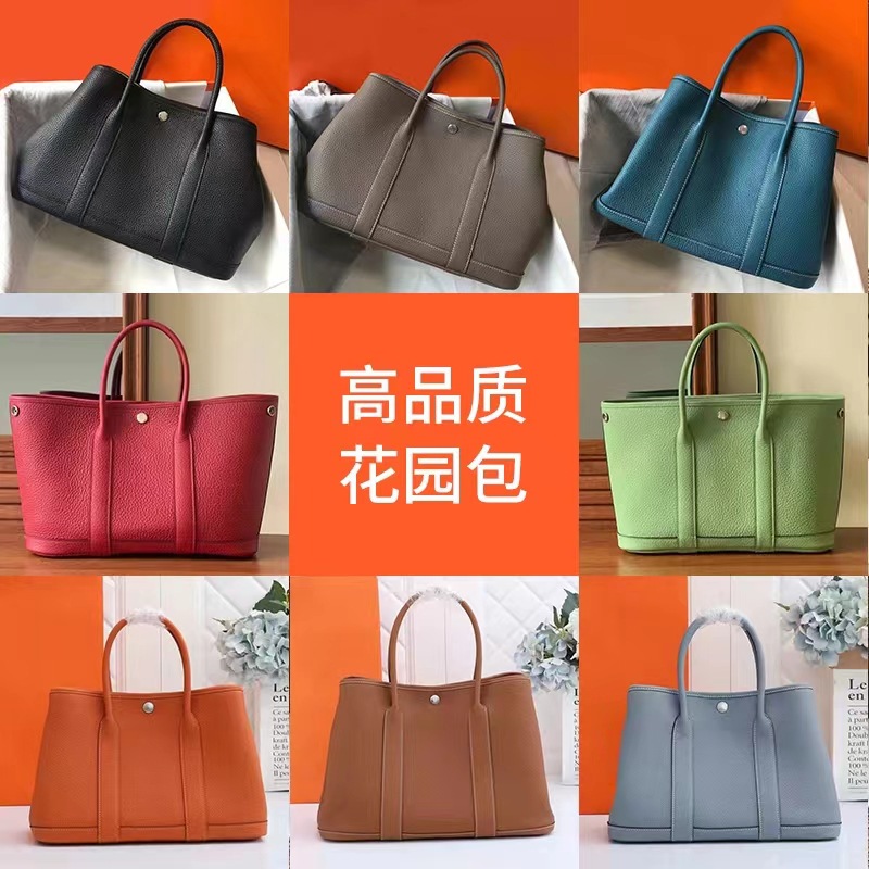 2023 Nueva bolsa de mensajero de hombro de las mujeres de cuero genuino bolso de mano bolsa de jardín portátil bolsa grande bolsa de compras bolsa de cubo