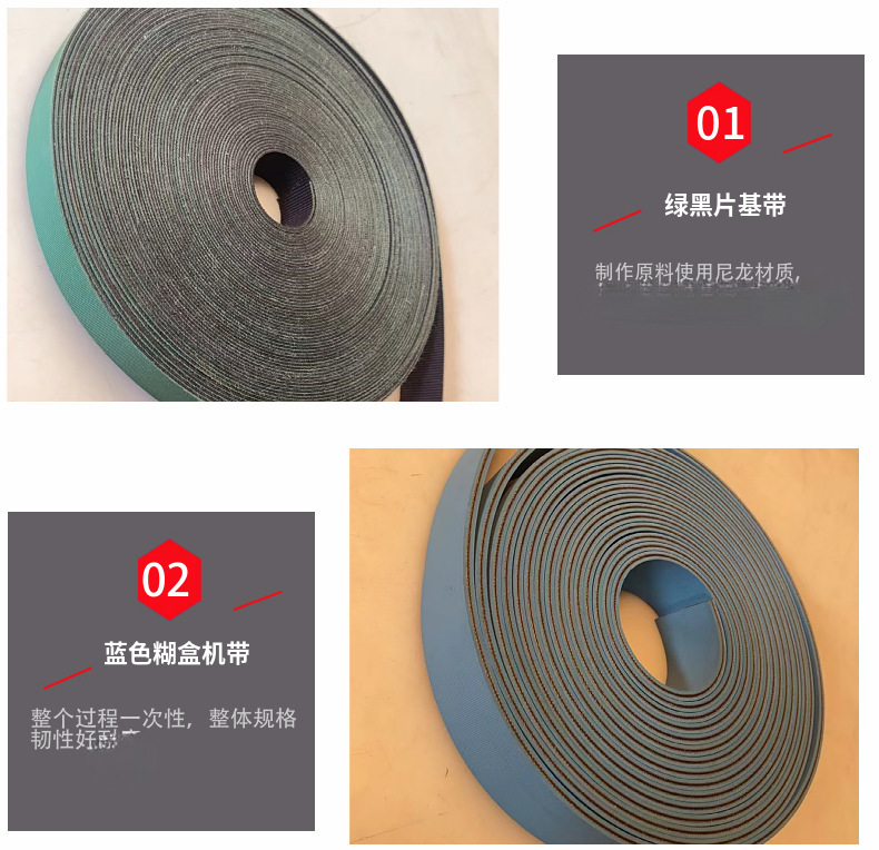 Yellow-Green Sheet-Based High-Speed Transmission Adhesive Ring-Shaped Industrial Flat Belt Guide Strip Textile Nylon Conveyor Belt