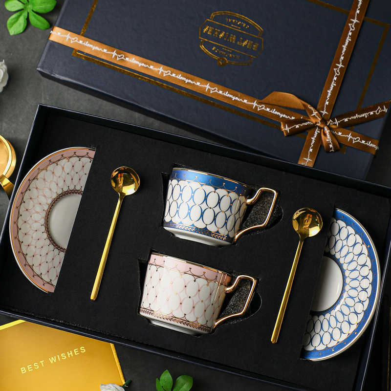 Beautiful Ceramic Coffee Cup Set, High-End and Exquisite Afternoon Tea Set, Premium Niche Gift Box with High Aesthetic Value