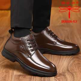 正品蜻蜓牌棉鞋男冬季休闲高帮加绒保暖棉皮鞋中老年人防滑爸爸鞋