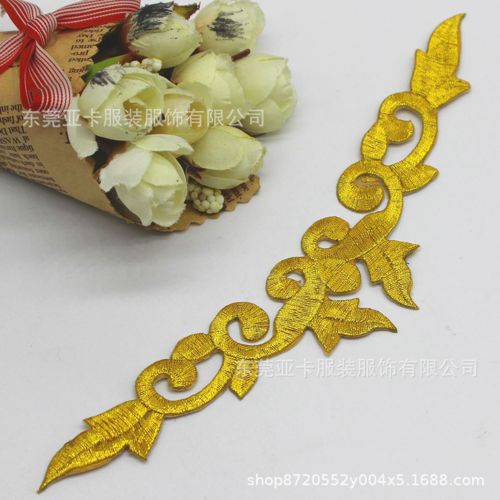 现货 新品DIY动漫舞台民族服装配件辅料 祥云刺绣烫花带胶布贴