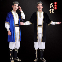 Xinjiang Dance Costume Adult Male Uyghur Xinjiang Vest Set Square Dance Ethnic Minority Performance Costume for Men