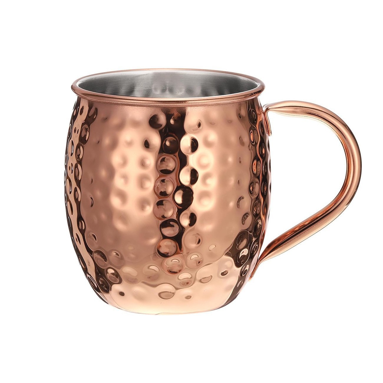 싱글 라운드 핸들 로즈 골드 해머 포인트 뮬 컵(흰색 상자)