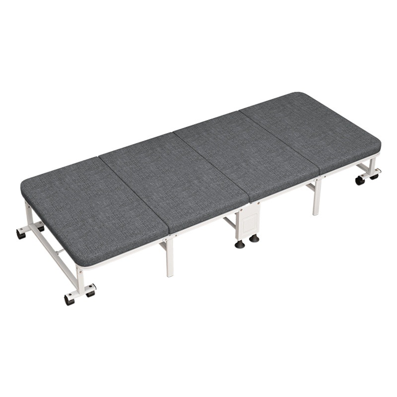 Fábrica al por mayor cama reclinable de oficina cama plegable de cuatro pliegues cama individual hogar cama simple cama de campamento almuerzo cama