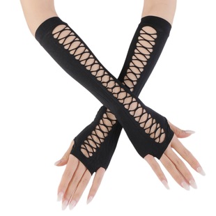 Mesh Stretch Sunscreen Gloves Rapped Hollow Mesh Stretch Gloves Party COS Trendy Cross Gloves
