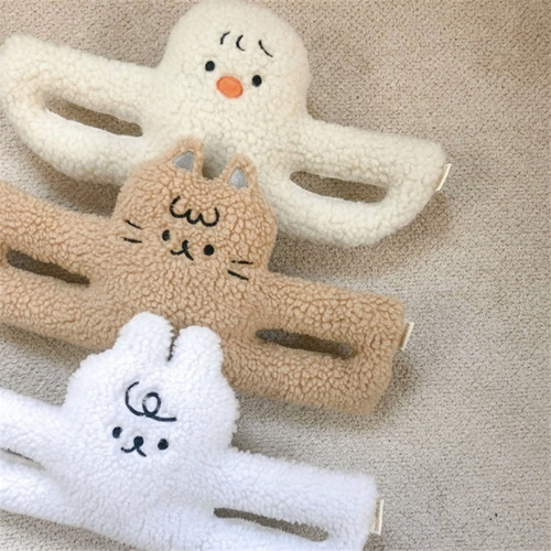 INS anti-pinch door hanging decoration, plush cartoon rabbit and cat door clip, children's anti-pinch door stop