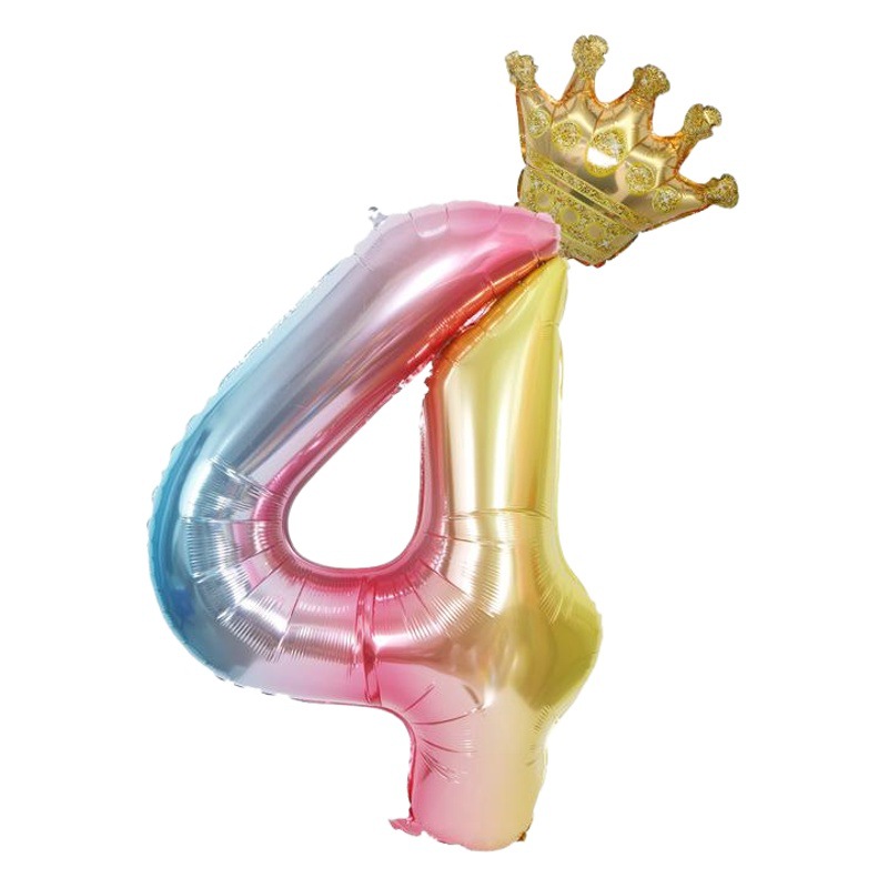 Amazon globo transfronterizo 40 pulgadas gradiente corona digital globo traje decoración de la fiesta de cumpleaños de los niños