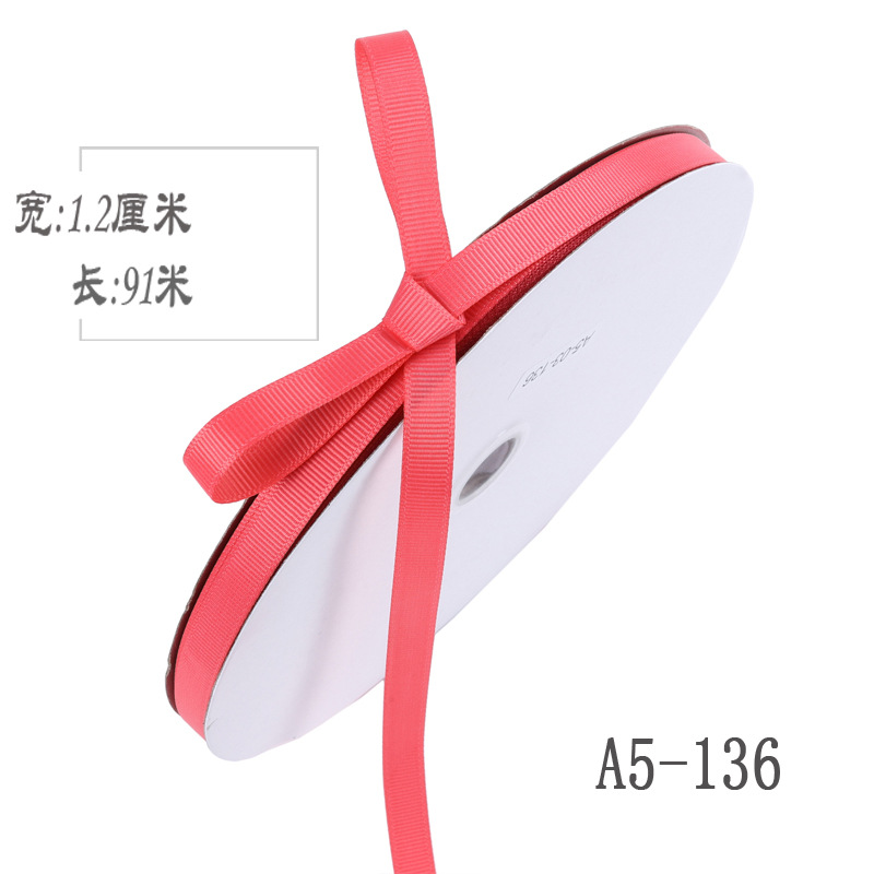 Engrosamiento 1,2 cm de alta densidad costilla cinta arco DIY cinta fruta caja de regalo embalaje cinta de color Ropa Accesorios