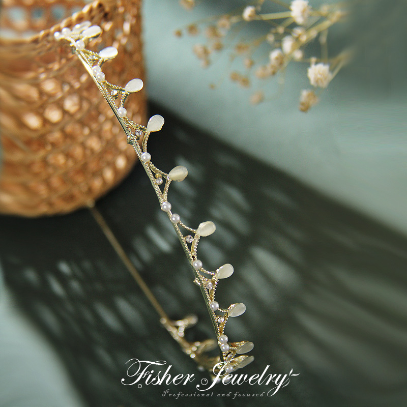 Mode Blume Legierung Inlay Künstliche Perlen Strasssteine Haarband 1 Stück display picture 5