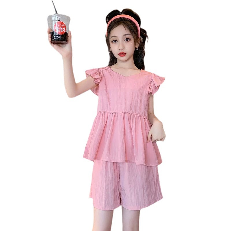 2024 nuevo verano casual traje de moda para niños camisa de manga corta de muñeca estilo occidental Delgado traje de dos piezas