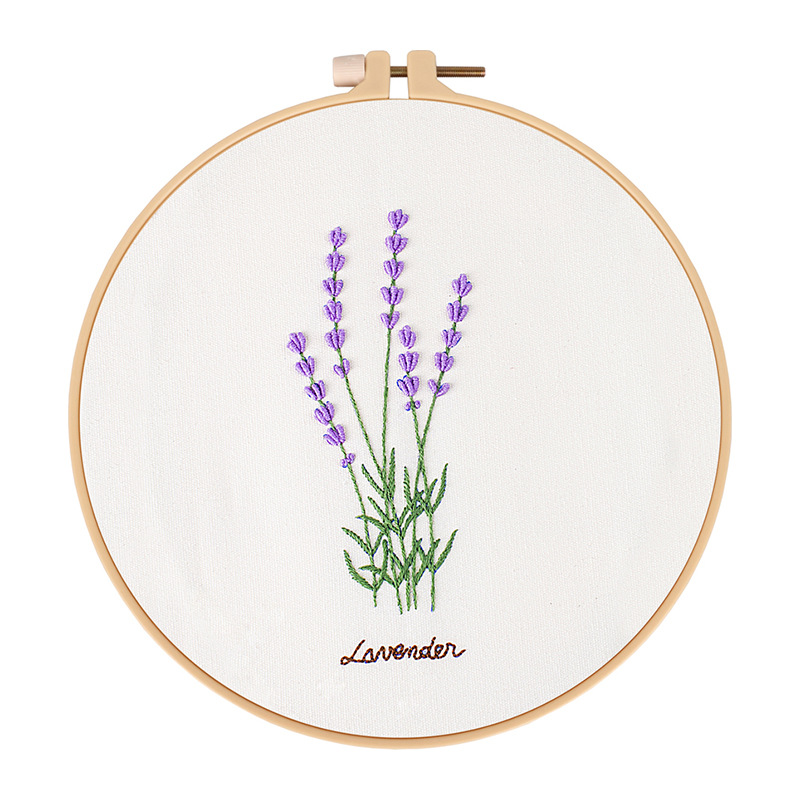 Lavanda flor hoja hermosa DIY material de bordado paquete auto-bordado tela arte nuevos guantes pieza traje de costura