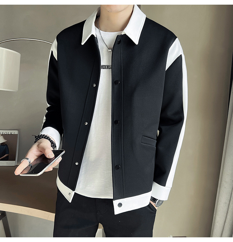 Color Block Blazer For Men Stylish Casual Autumn Jacket_voghion.com