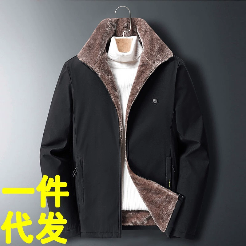 Пиджак среднего возраста мужской бархат толстый папа большой размер зимняя одежда