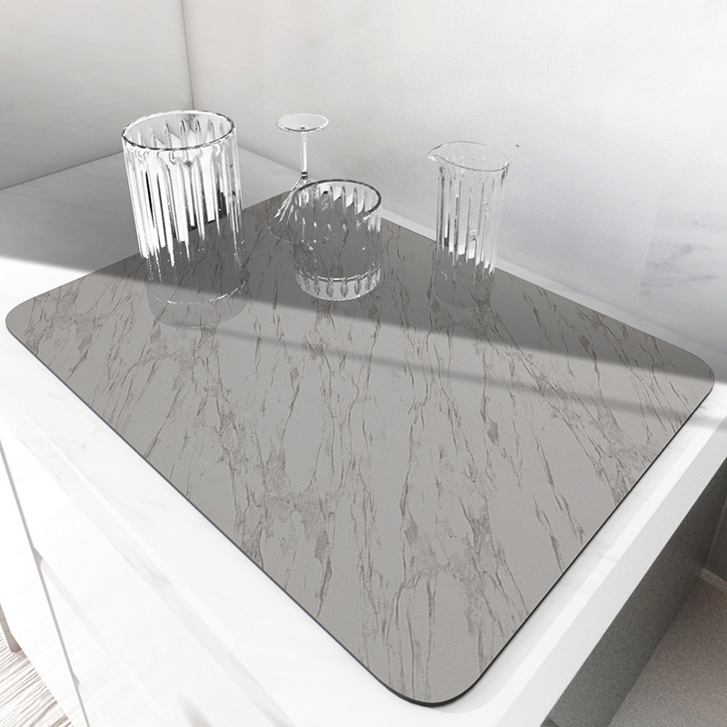 Cojín de drenaje de agua de mesa cocina grifo taza tazón palillos almohadilla de absorción de agua bandeja de té lavavajillas bar mesa de té almohadilla de taza