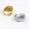 Tide, glossy square ring, simple and elegant design, on index finger