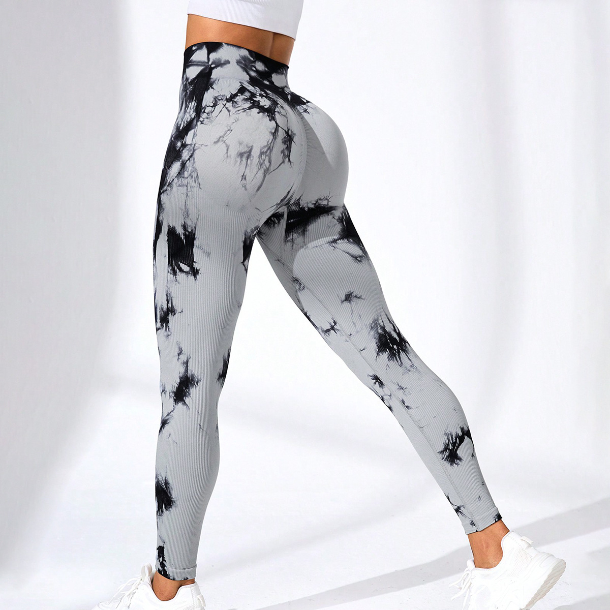 Europa y los Estados Unidos de cintura alta pantalon de entrenamiento de cadera correr deportes ajustados ropa de yoga pantalones largos de miel pantalon de entrenamiento de cadera