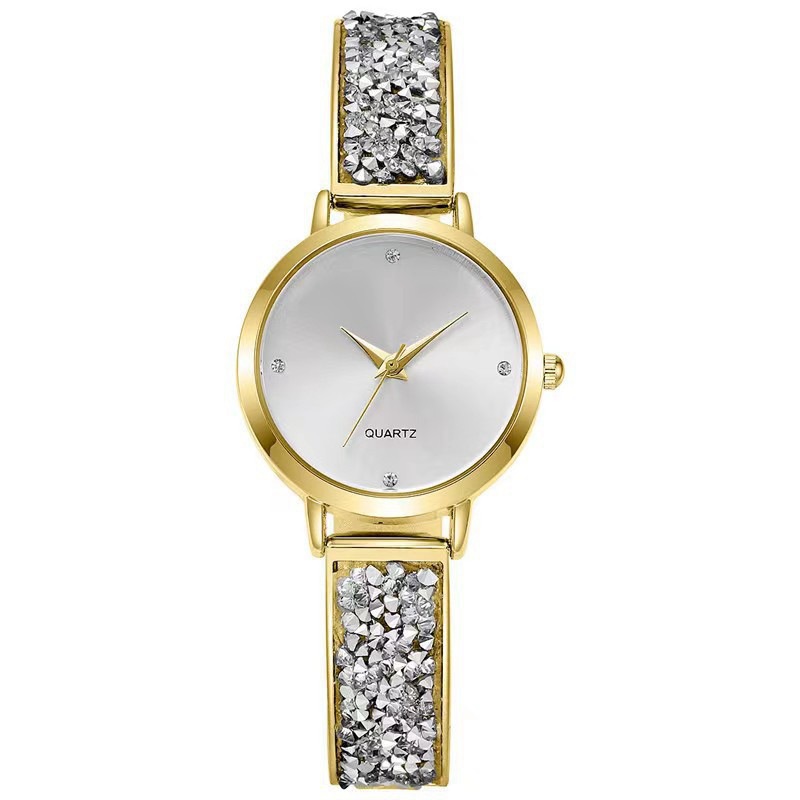 Nouvelle montre à quartz pour femme, montre de luxe avec bracelet en acier et strass, montre pour femme, cadeau d'anniversaire, cadran étudiant, montre pour femme_voghion.com