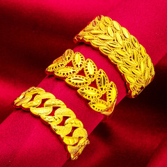 Jewelry Vietnamese gold plated ladies fashionable open braided ring leaf style women's ring wholesale cross-border jewelry