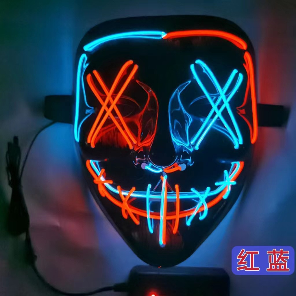 Europea y Americana transfronteriza LED de Halloween negro V vendetta Máscara Luminosa hecho a mano al por mayor de La Danza del Fantasma Máscara de Luz Fría