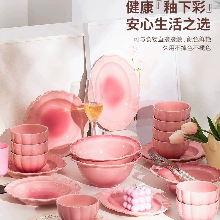 Ceramic high quality tableware, fresh set, light luxury style, internet celebrity