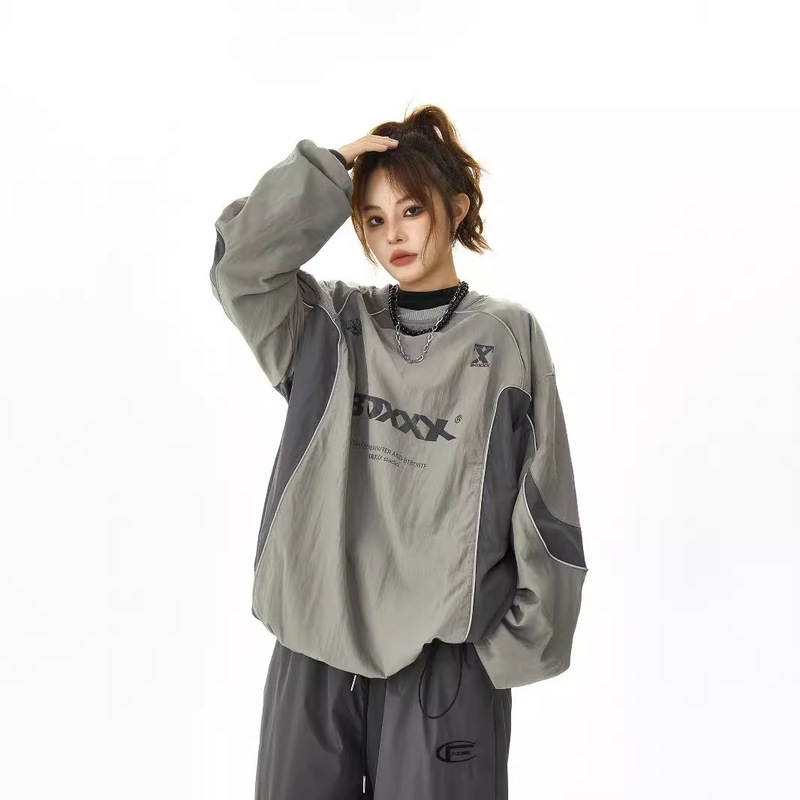 American-style Functional Waterproof Charge Jersey Pullover Sweat Men's and Women's Loose Casual Outdoor Sun Protection Couple's Long Sleeve Men's and Women's
