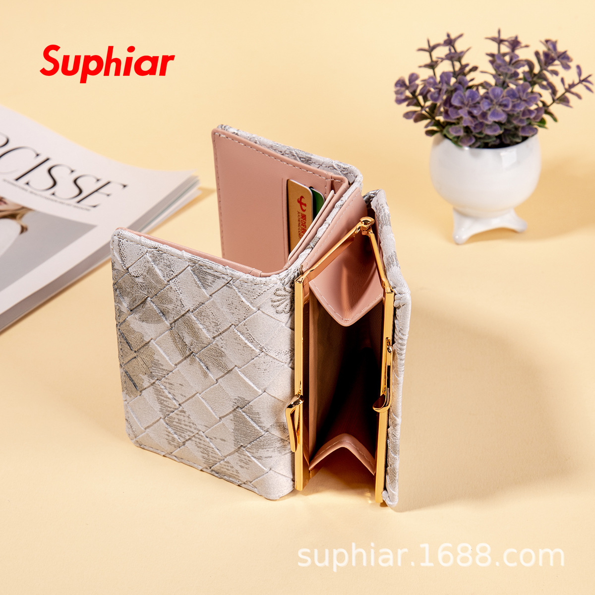 Nuevo monedero de moda retro transfronterizo, embrague de pu ligero corto para estudiantes, billetera de estilo nacional, sentido premium para mujer