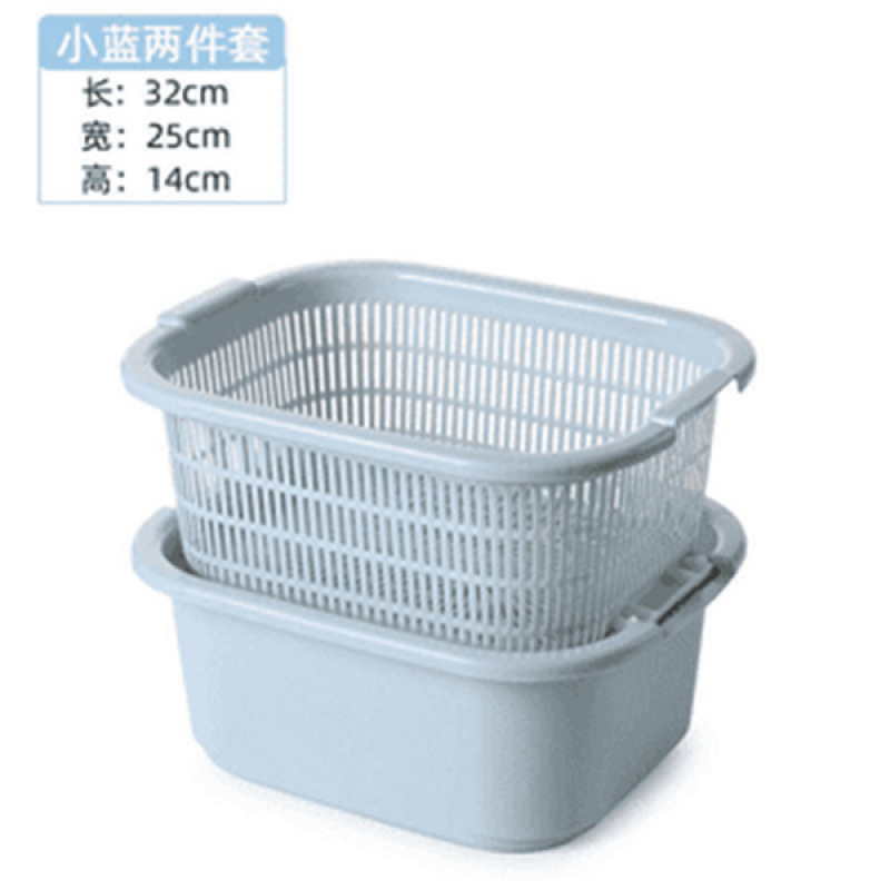 Gran cocina multifuncional de lavado de frutas y platos de frutas lavadora de verduras cesta de drenaje creativa de doble capa cesta de plástico doméstica