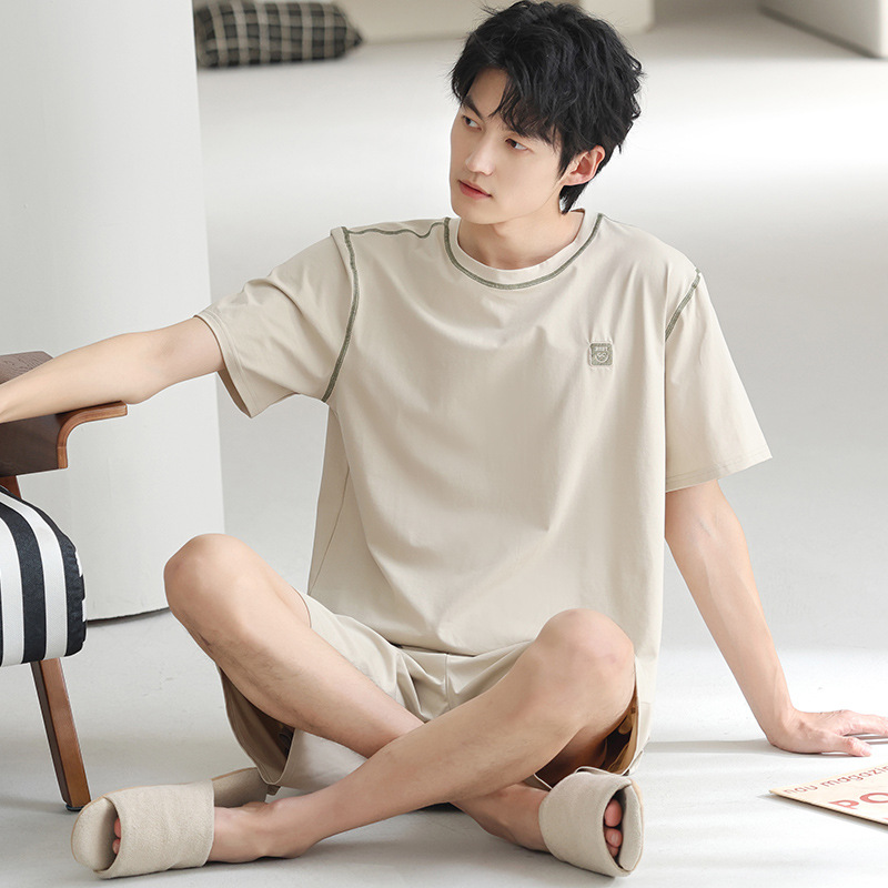 Pijamas modales para hombres verano 2025, nuevo conjunto de ropa casera, mangas cortas, sueltas y grandes, se puede usar fuera.