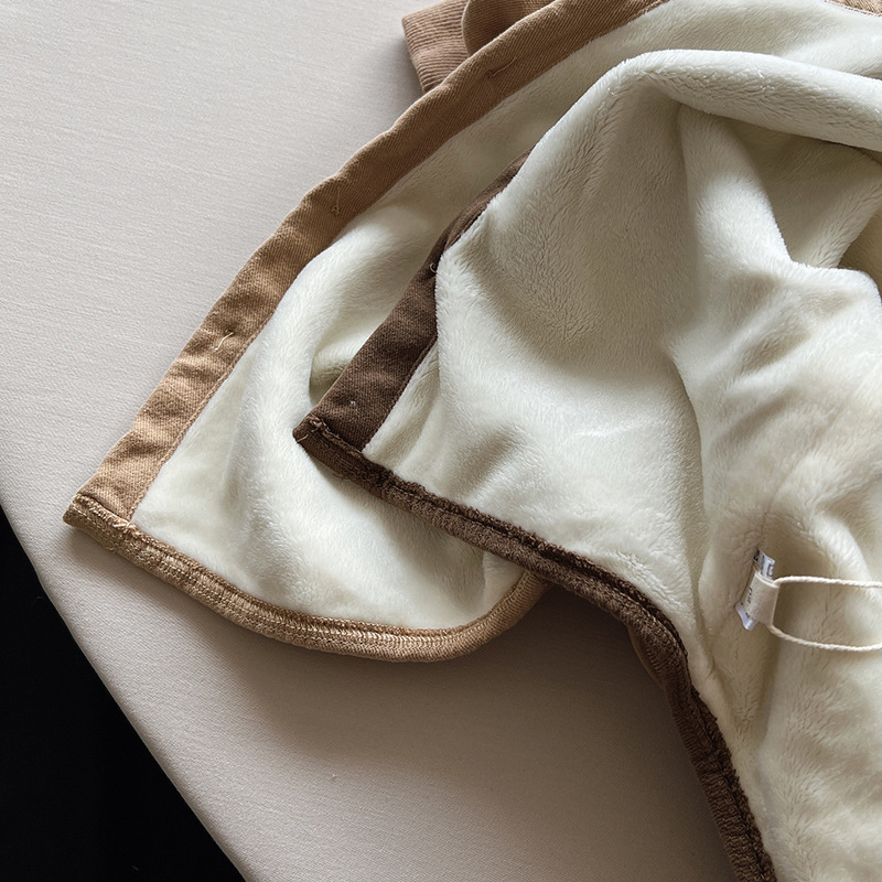 Camisa forrada de lana Retro Para niños ~ 2024 Invierno nuevos hombres y mujeres personalidad del todo fósforo ropa de moda para niños abrigo engrosado para niños