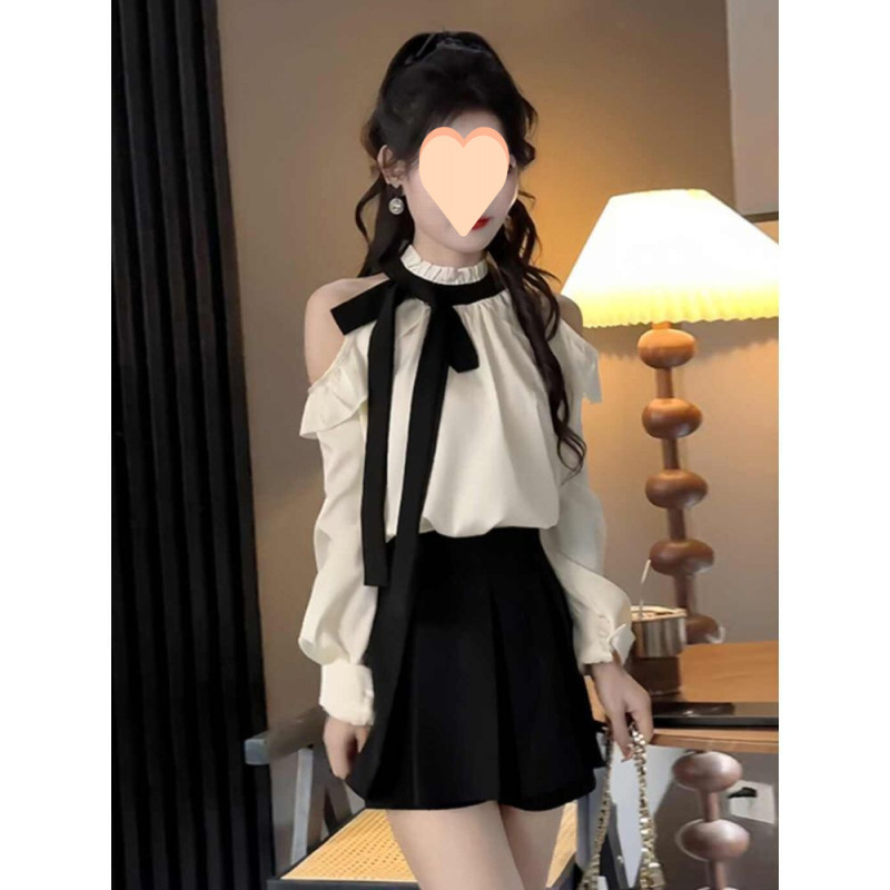 法式一整套穿搭时尚套装女秋季2025新款系小个子衬衫+短裙两件套|undefined