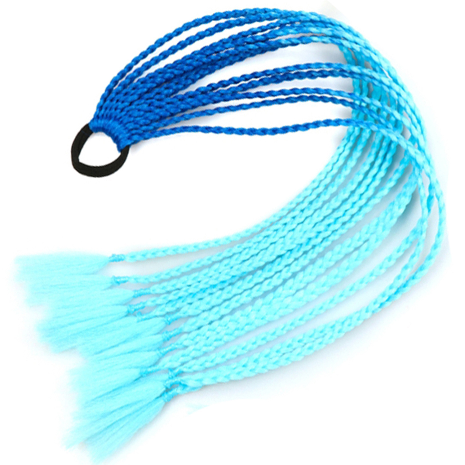 Trenzas de color de tres hebras de cola de caballo de tela de alta temperatura de seda sucia trenzas de cabello tipo peluca