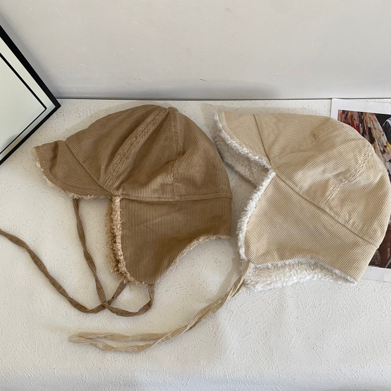 日系复古灯心绒加厚双面可戴保暖雷锋帽女韩版户外防风护耳棉帽男