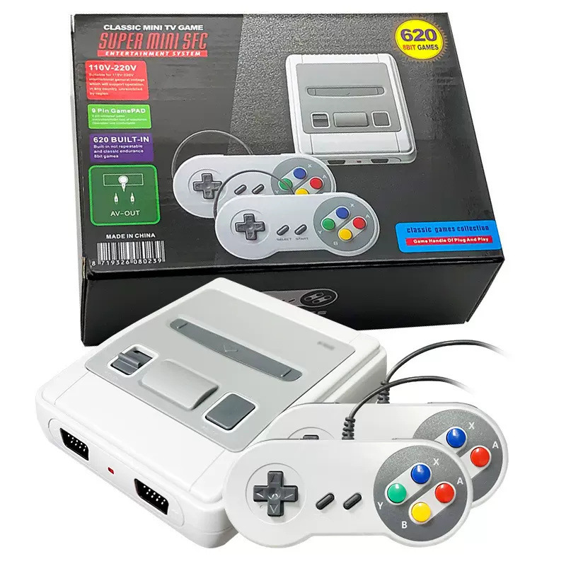 European and American version of SFC red and white mini SNES video game console 8 mini game console built-in 620 in stock