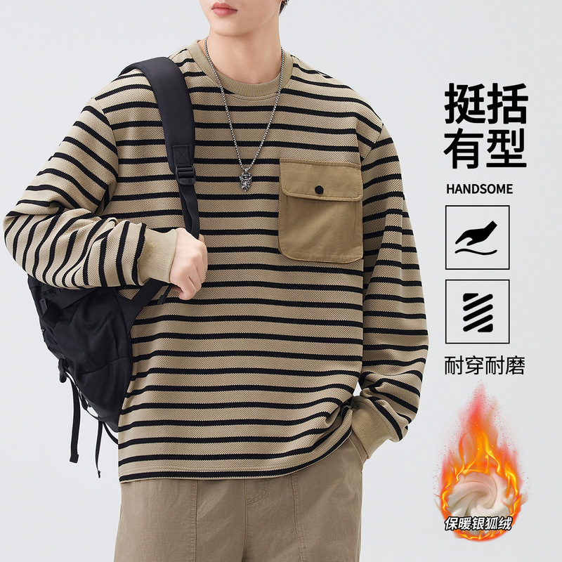 We Are Sincerely Seeking Agents for Men's Trendy Brand Heavyweight 500g Crew Neck T-Shirts, Fleece-Lined Warm Men's Sweatshirts, Pullover Long-Sleeve Tops
