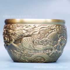 Brass vase decoration water tank dragon and phoenix tank wealth tank small copper tank copper plaything large copper tank extra large brass tank