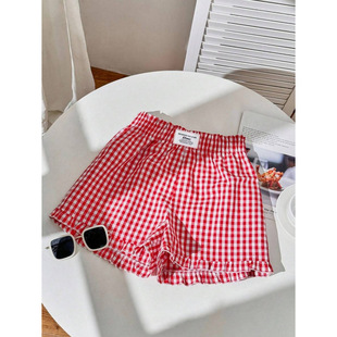 O 87632 Kids plaid casual shorts ��ͯ�������e��ѝ�羳��