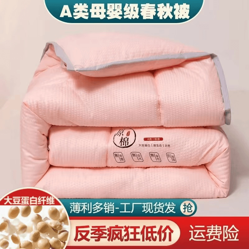 春秋故事加厚保暖原绵大豆被春秋冬天被子单双人宿舍被褥芯冬被